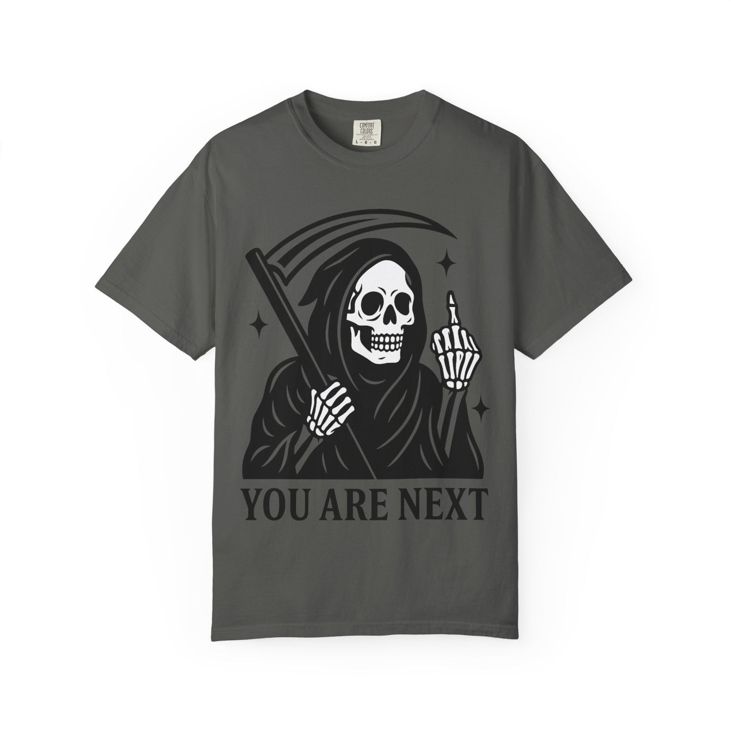 Grim Reaper T-Shirt, Unisex Graphic Tee, Halloween Apparel, Edgy Gift for Him/Her, Alternative Style Wear, Perfect for Parties