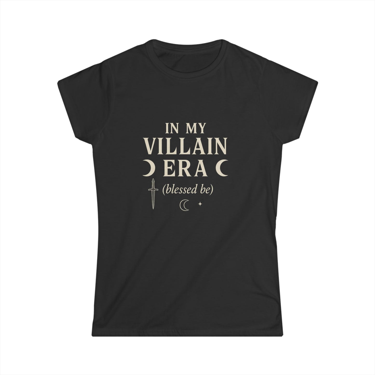 Witchcore Tee, Dark Feminine Energy Shirt, Women's Gothic T-Shirt, Villain Era Top, Occult Fashion Apparel, Softstyle Tee for Her
