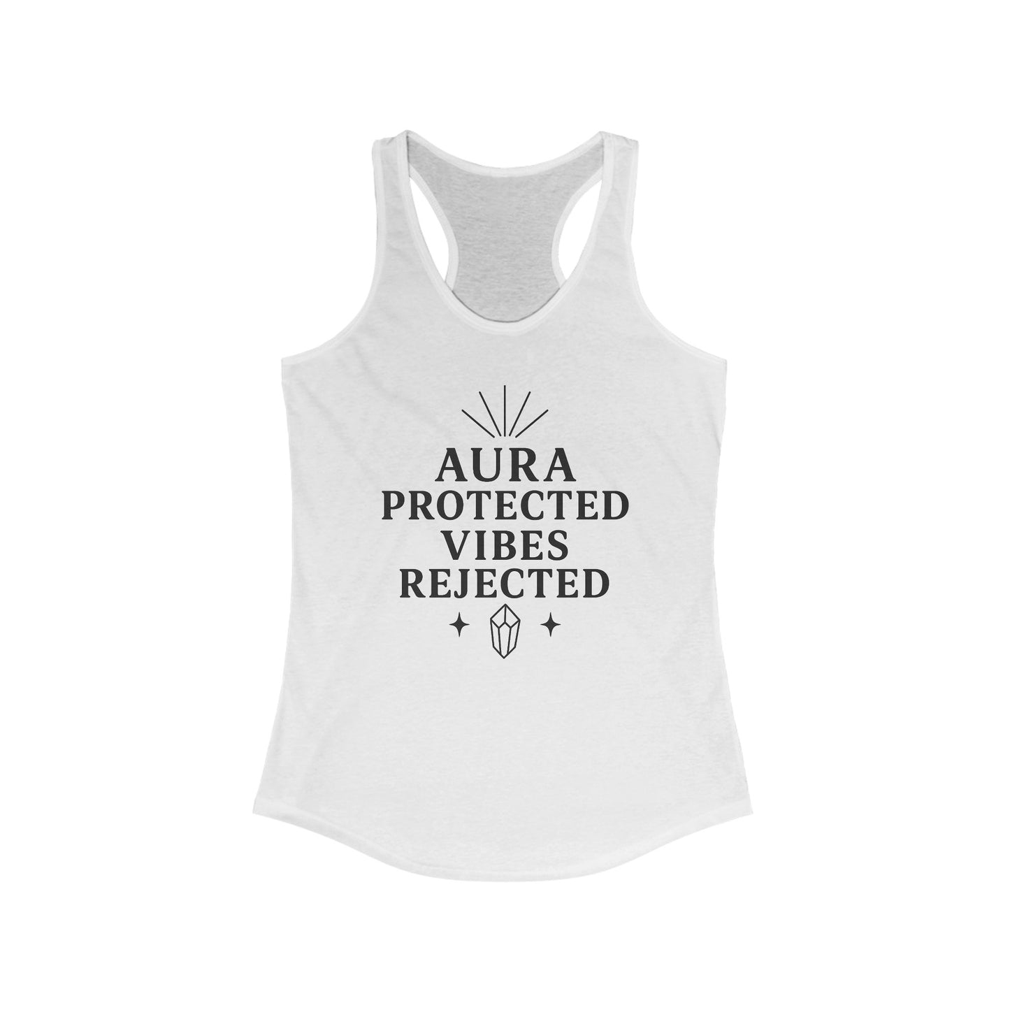 Aura Protected Racerback Tank - Boho Summer Top, Gift for Her, Affirmation Apparel, Yoga Wear, Festival Outfits