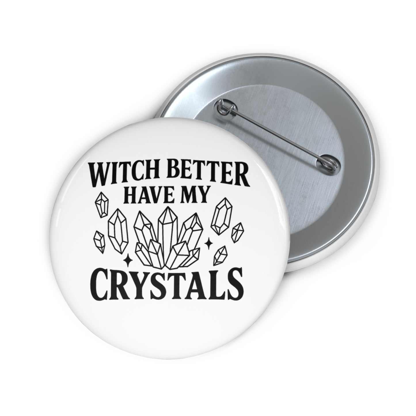 Witchy Pin Buttons, Custom Pins for Witches, Crystal Lovers Gifts, Funky Accessories, Magical Badge Pins, Unique Witch Craft