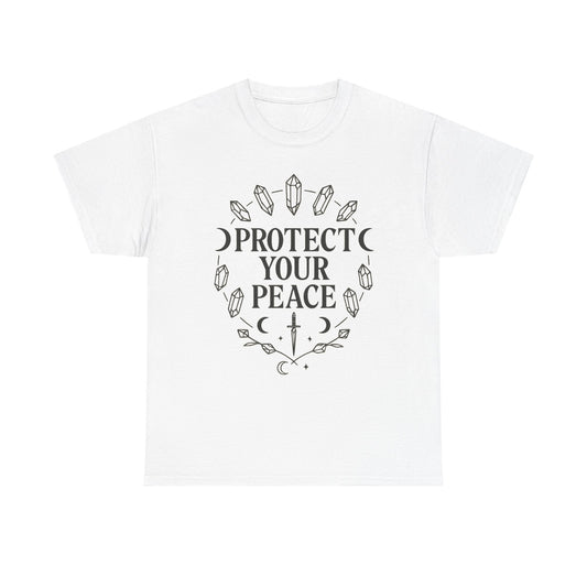 Protect Your Peace Unisex Tee, Spiritual Apparel, Inspirational T-Shirt, Gift for Meditation Lovers, Cozy Everyday Wear