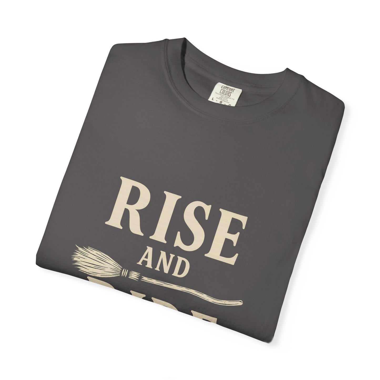 Let's Ride Garment-Dyed Unisex T-Shirt, Casual Tee, Witchy Apparel, Gift for Friends, Halloween Fashion, Cozy Everyday Wear