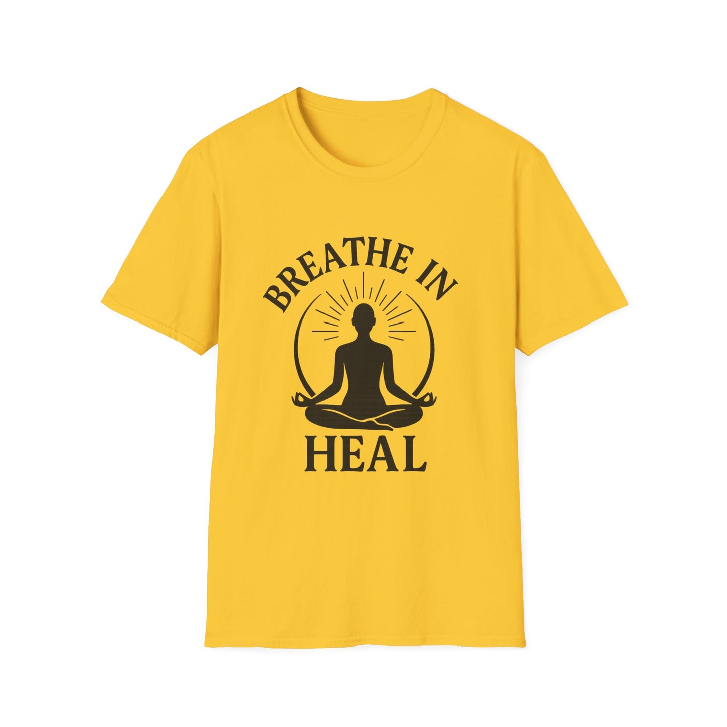 Meditation Wellness T-Shirt - Breathe In Heal, Yoga Apparel, Mindfulness Gift, Relaxation Tee, Spiritual Gift, Unisex Top