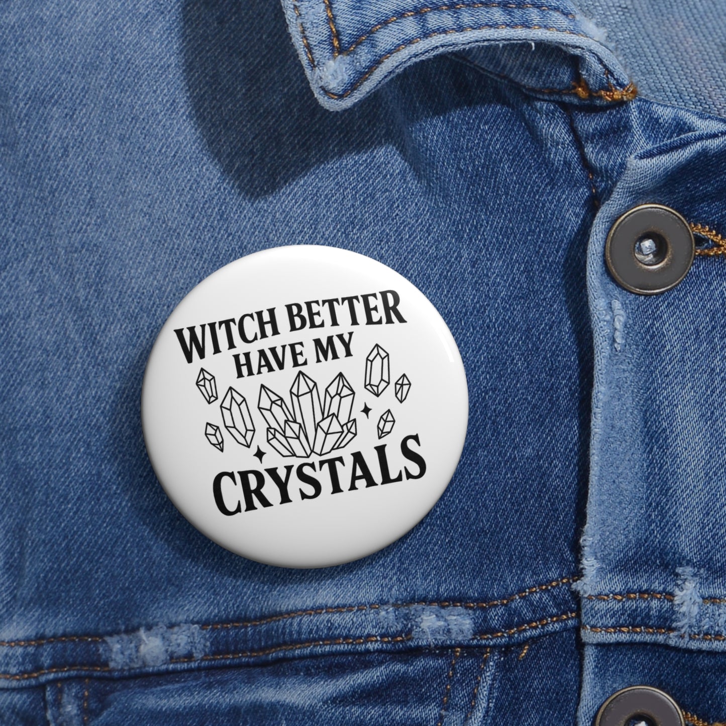 Witchy Pin Buttons, Custom Pins for Witches, Crystal Lovers Gifts, Funky Accessories, Magical Badge Pins, Unique Witch Craft