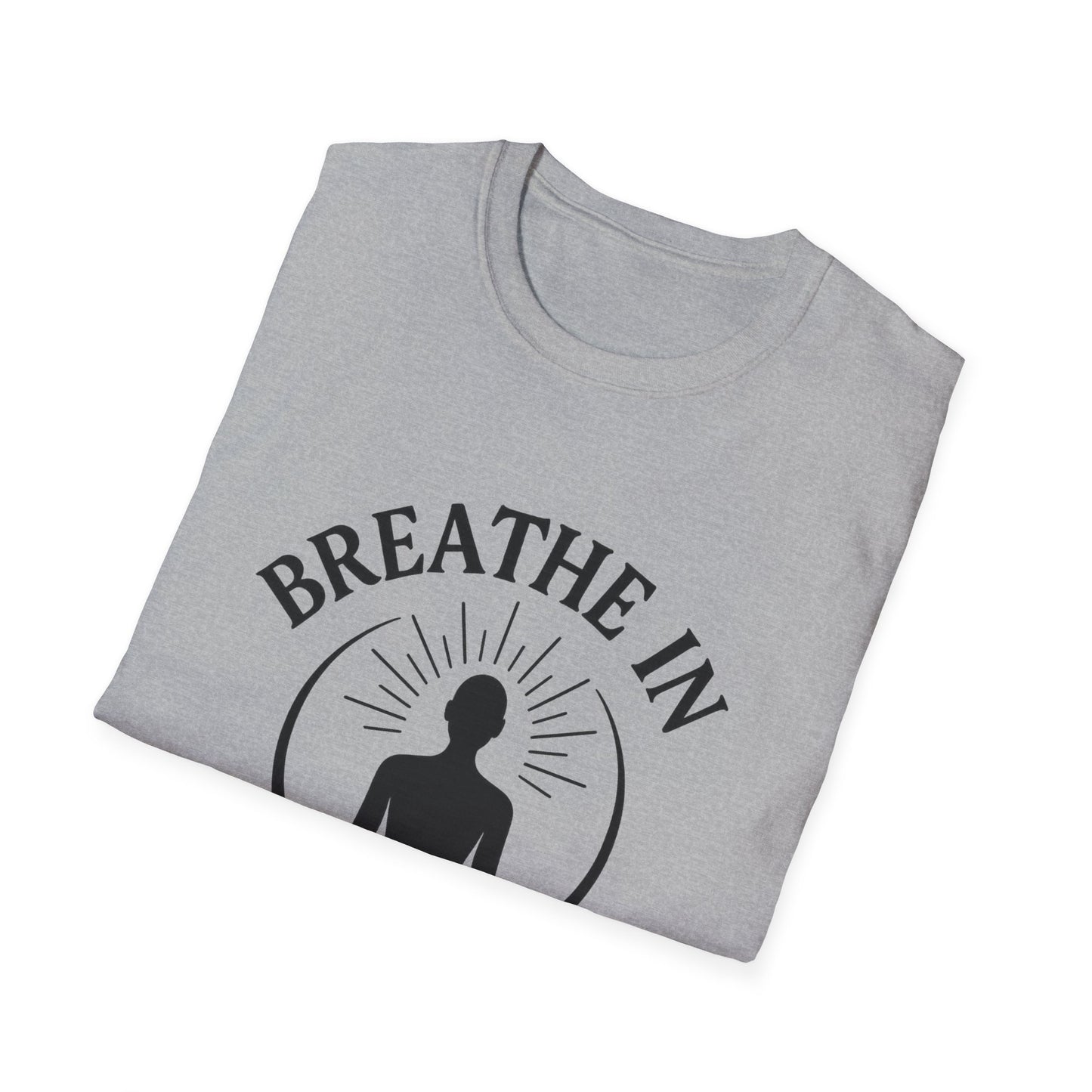 Meditation Wellness T-Shirt - Breathe In Heal, Yoga Apparel, Mindfulness Gift, Relaxation Tee, Spiritual Gift, Unisex Top