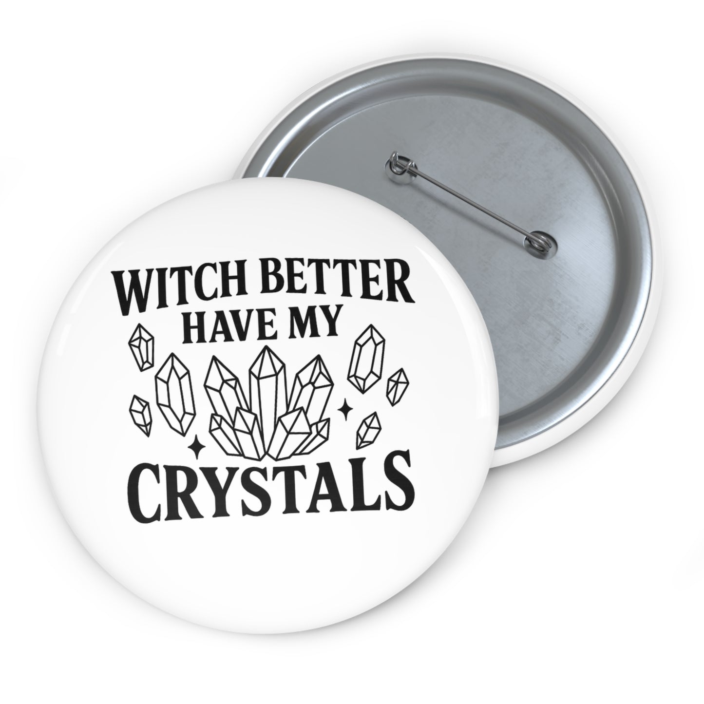Witchy Pin Buttons, Custom Pins for Witches, Crystal Lovers Gifts, Funky Accessories, Magical Badge Pins, Unique Witch Craft