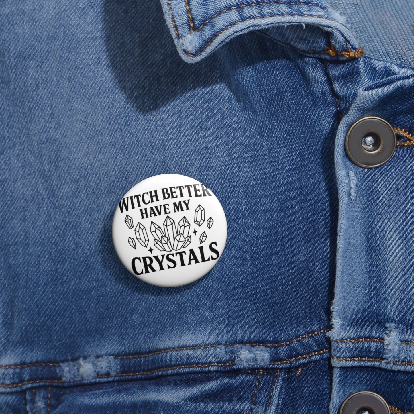 Witchy Pin Buttons, Custom Pins for Witches, Crystal Lovers Gifts, Funky Accessories, Magical Badge Pins, Unique Witch Craft